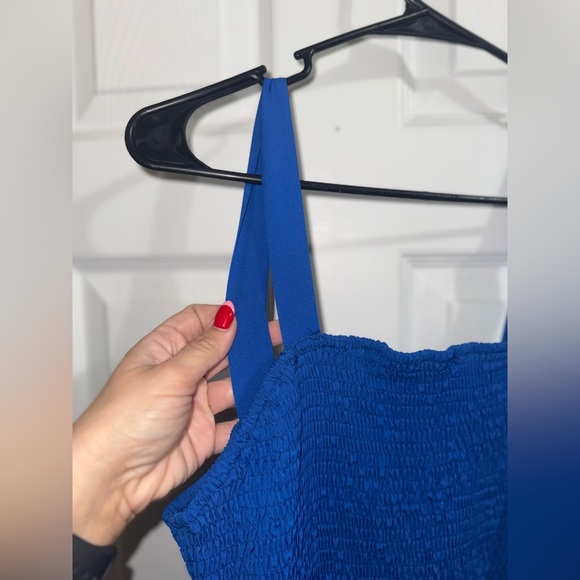 Elegant Blue Ankle Length Dress - Picture 5 of 7